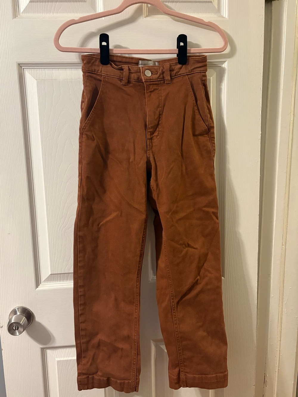 Everlane burnt orange straight leg pants
